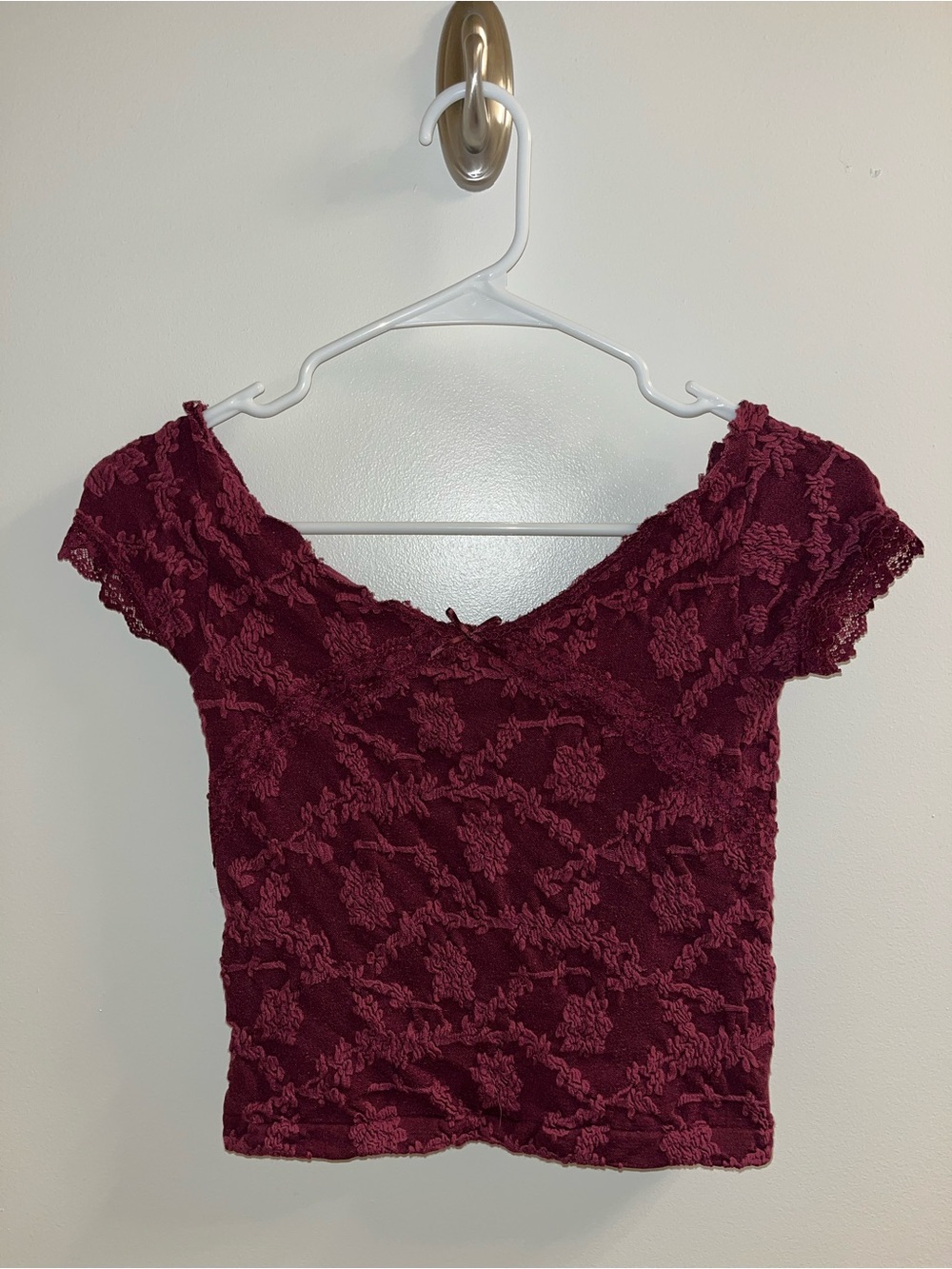 Vintage Maroon Lace Top